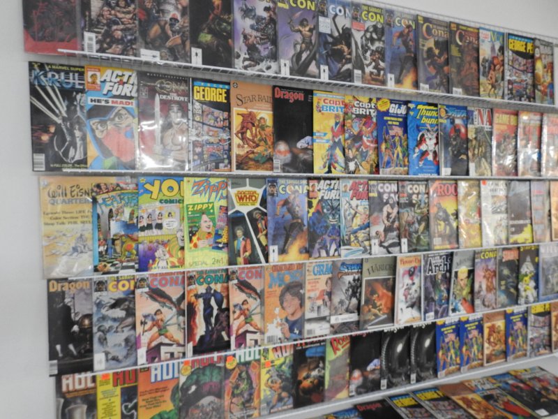 Huge Lot 100 Magazines W/ Hulk, Conan, Dragon, +More! Avg FN Condition!