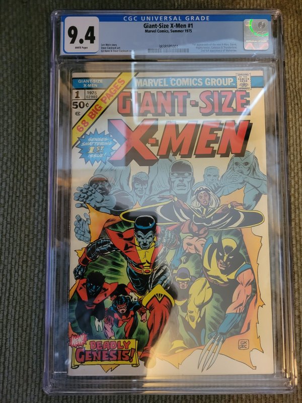 Giant-Size X-Men #1 cgc 9.4 1st Night Crawler, Storm, Colossus 2nd Wolverine