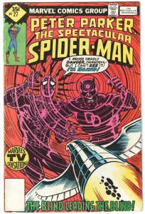 The Spectacular Spider-Man #27 (1979) Frank Miller artwork, Daredevil!