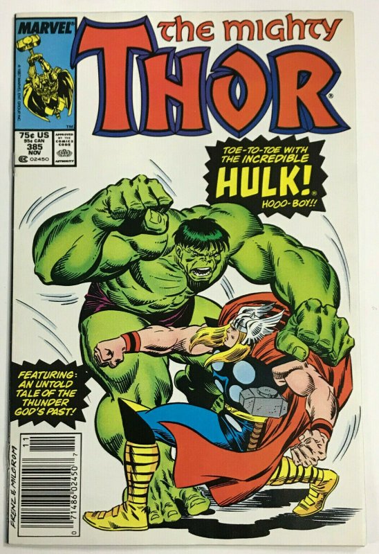 THOR#385 VF/NM 1991 VS THE HULK NEWSTAND EDITION MARVEL COMICS