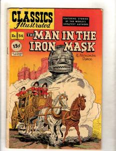 Classics Illustrated #54 HRN 55 VG/FN Gilberton Comic Book Man In Iron Mask JL26
