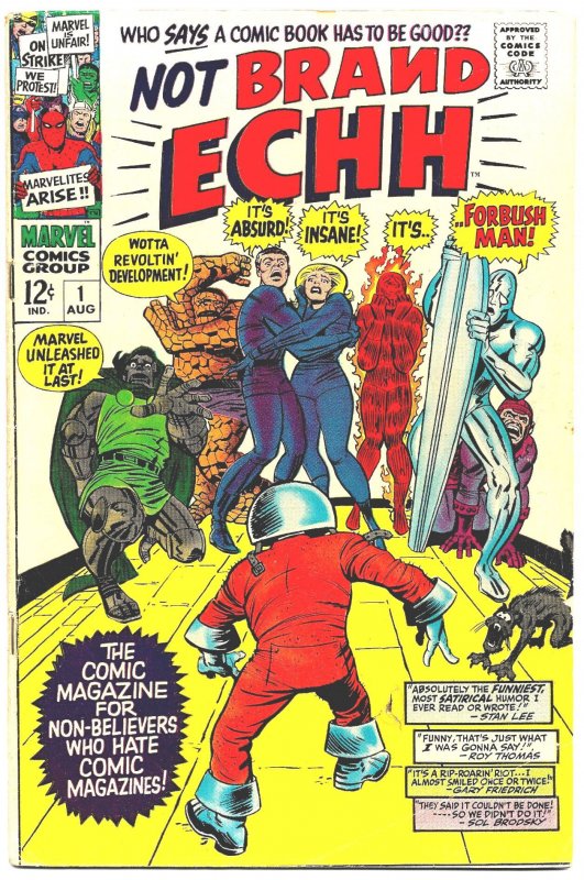 NOT BRAND ECHH #1 (Aug 1967) 5.5 FN-  MARVEL COMICS Spoofs Its Own Characters!