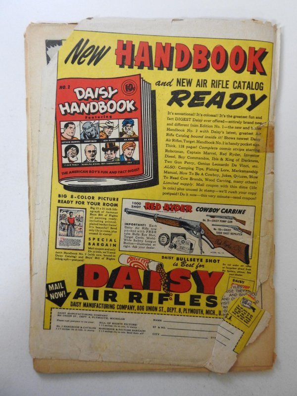 Action Comics #121 PR Cover detached, tape on cover, 2/3 book-length spine split