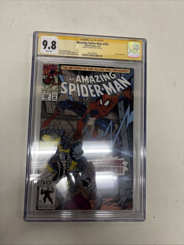 Amazing Spider-Man (1992) # 359 (CGC 9.8 SS) Signed Mark Bagley * Carnage