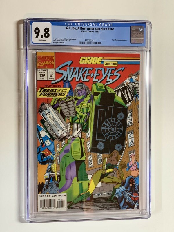 G.i. Joe A Real American Hero 142 Cgc 9.8 Wp Marvel Transformers