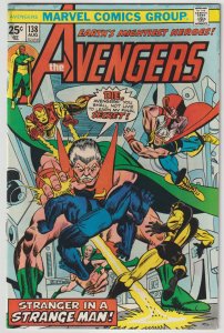 Avengers #138 (Aug 1975, Marvel) VFN condition (8.0), vs. the Stranger