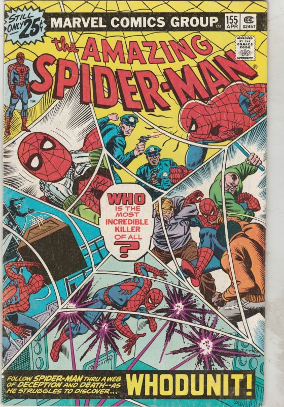 The Amazing Spider-Man #155 (1976) Mid-High-Grade FN/VF 1st Whodunit' Wow!