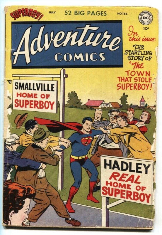 ADVENTURE COMICS #166-SUPERBOY-AQUAMAN-GREEN ARROW-JOHNNY QUICK--DC-1951