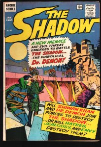 The Shadow #4 1965- Archie-Shadow in super hero costume-Shiwan Khan & Dr. Dem...