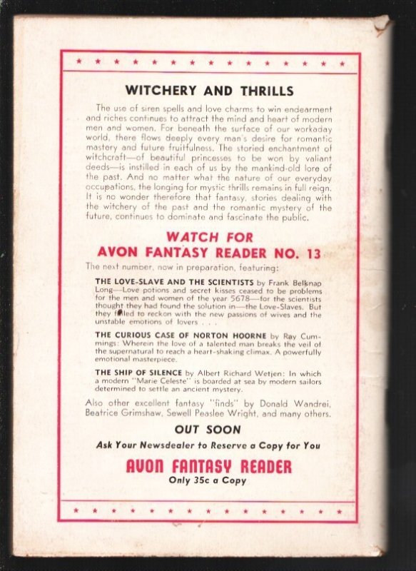 Avon Fantasy Reader #12 1950-Sax Rohmer-Robert E Howard-Welman--Pulp adventure,