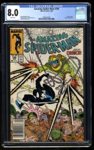 Amazing Spider-Man #299 CGC VF 8.0 Variant 1st Venom Cameo McFarlane Art!