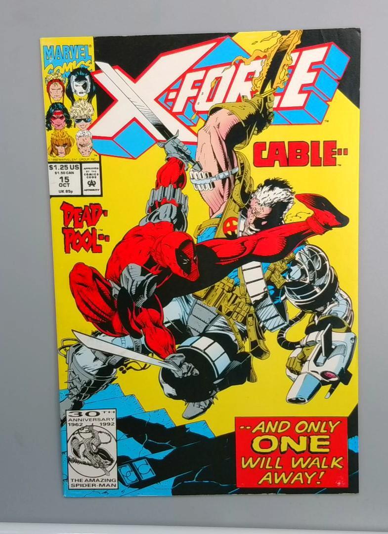 X-Force #15, VF+ Cable, Deadpool, Marvel, 1992 JR1