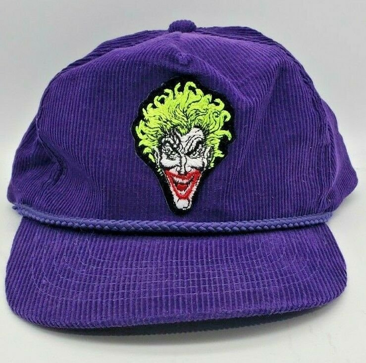 The Joker Hat 80s Strapback Purple Corduroy Cap   DC Comics   Batman Vintage