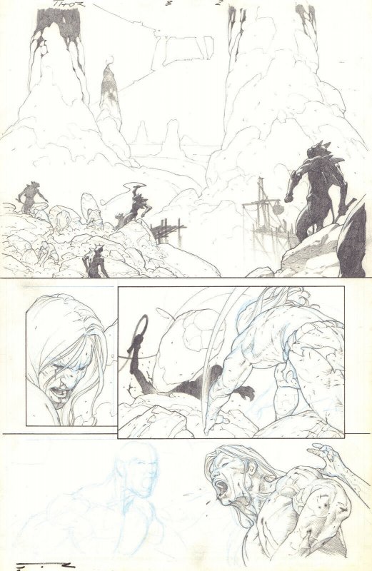 Thor: God of Thunder #8 p.2 - Young Thor Whipped - 2013 art by Esad Ribic