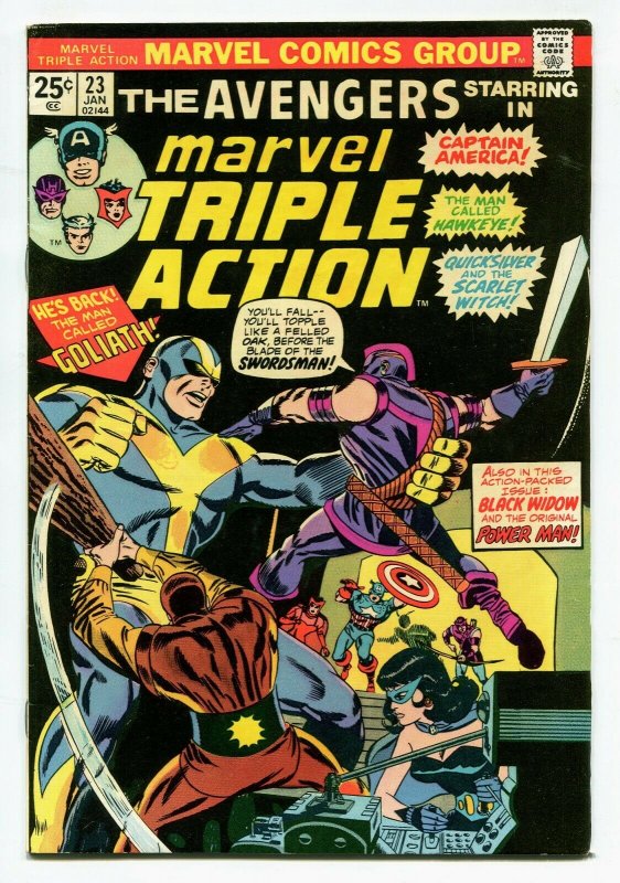 Marvel Triple Action 23 VF+ 8.5 Avengers Marvel 1974 Uncertified FREE SHIP