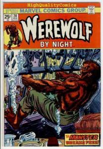 WEREWOLF by NIGHT #20, VF, Wolf, Blood, Full Moon,1972, more WW in store