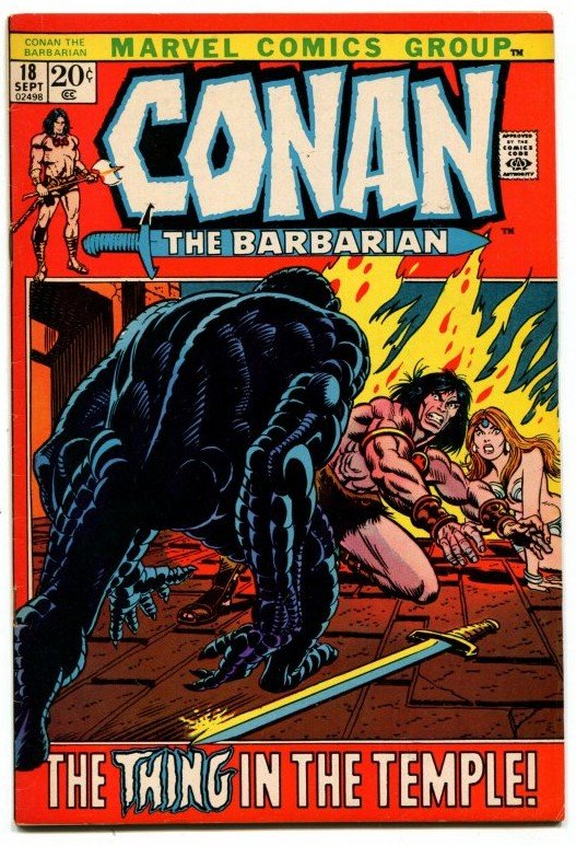 Conan #18 THE THING IN THE TEMPLE! Bronze Age Marvel ID65A