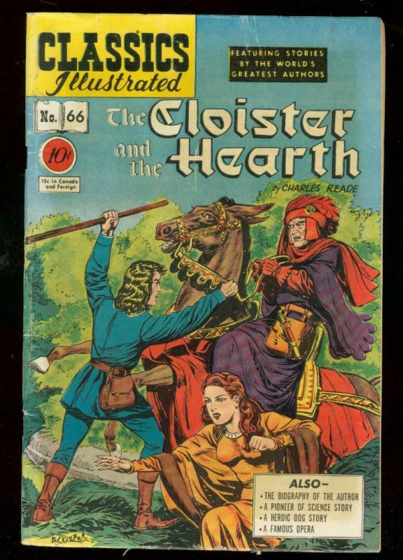 CLASSICS ILLUSTRATED #66 HRN 67-CLOISTER AND HEARTH-1ST VG/FN 