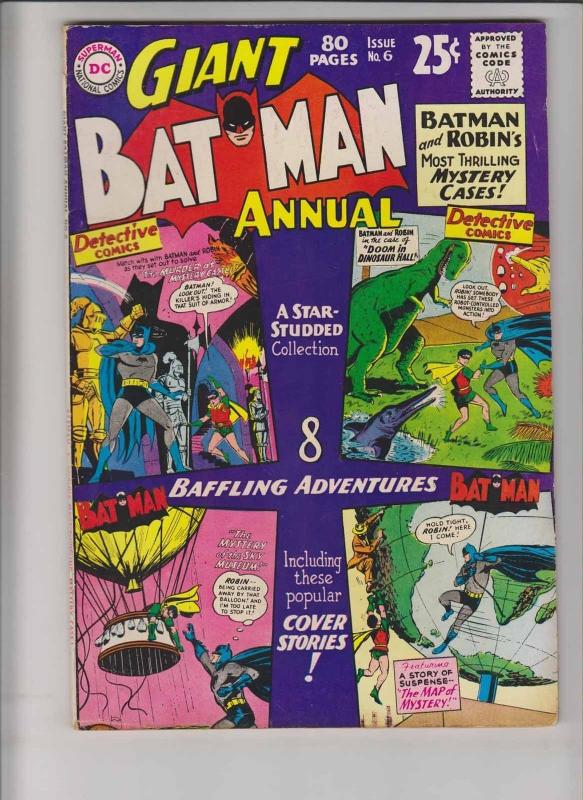 Batman Annual #6 VG+ winter 1963 - 80 page giant - most thrilling mystery cases