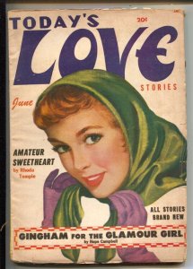 Today's Love 6/1951-Columbia-pin-up girl cover-Amateur Sweetheart-Rhoda Tem...