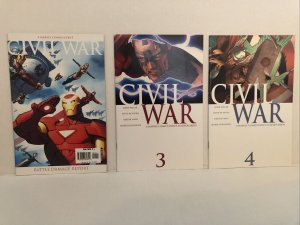 Civil War #3 , 4, And Damage Report  Lot Of 3