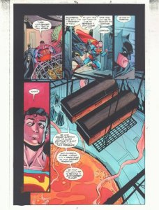 JLA #46 p.11 Color Guide Art - Superman and Batman 2000 by John Kalisz
