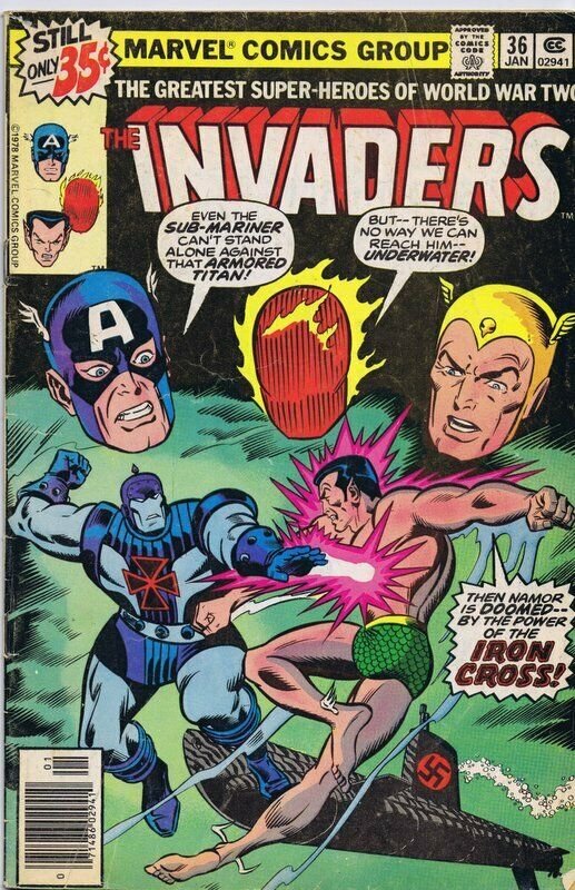 Invaders #36 ORIGINAL Vintage Marvel Comics 1979 Sub Mariner Captain America 