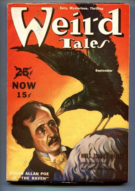 Weird Tales Pulp September 1939- Virgil Finlay-Edgar Allen Poe-VF