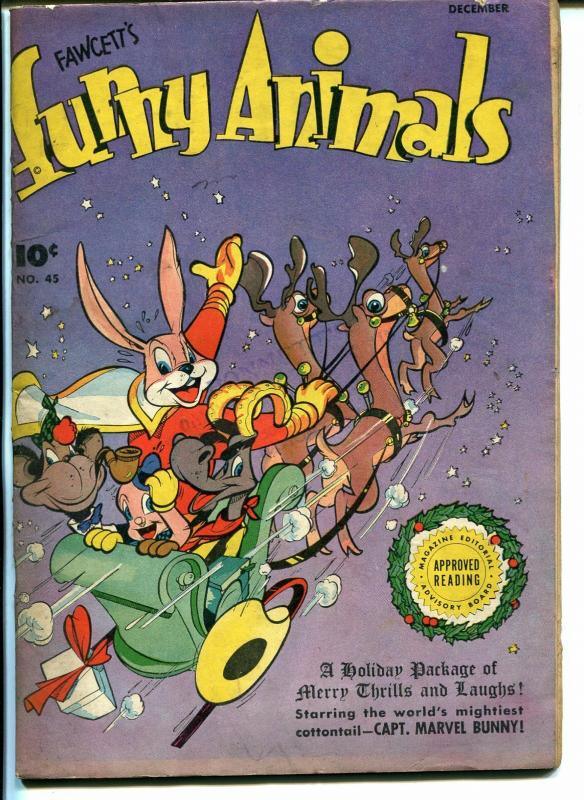 Fawcett's Funny Animals #45 1946-Hoppy The Marvel Bunny--Christmas-VG/FN