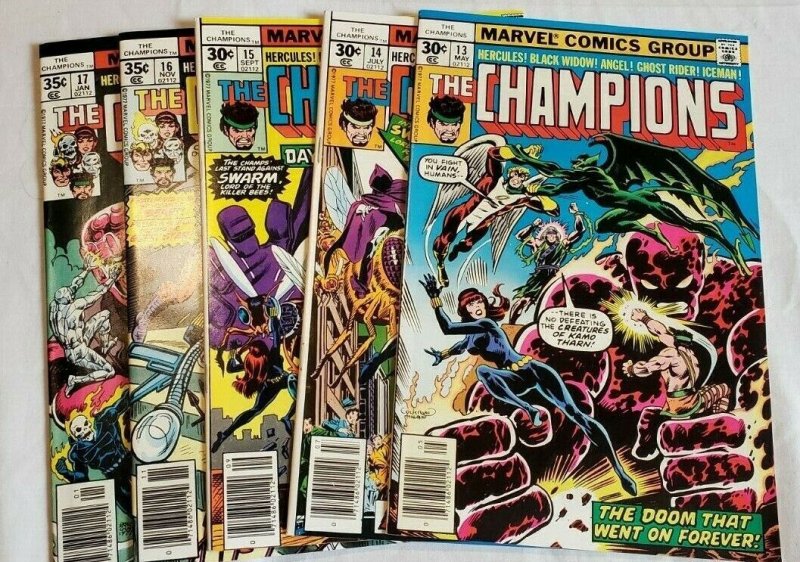 Champions #3 through 17, LOT price 1975 - 1977 Ghost Rider Black Widow Hercules! 