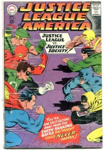 JUSTICE LEAGUE OF AMERICA #56 1967-VS. JUSTICE SOCIETY VG