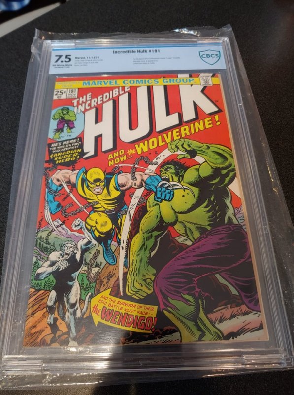 HULK #181 CBCS 7.5 1ST APPEARANCE OF WOLVERINE