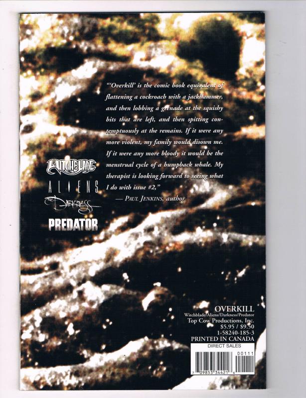 Overkill #1 FN Top Cow Image Comics Comic Book Witchblade Predator 2000 DE29