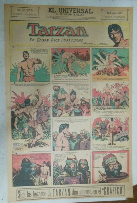 Tarzan Sunday Page 610 Burne Hogarth from 11/15/1942 in Spanish Full Page Size