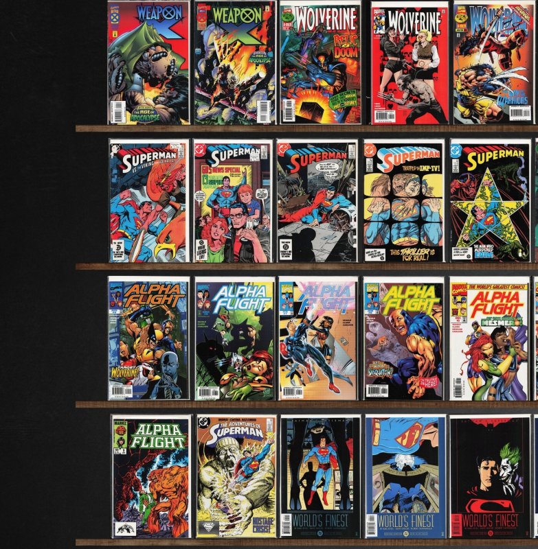 Huge Lot 130+ Comics with Adventures Of Superman, Wolverine & More!
