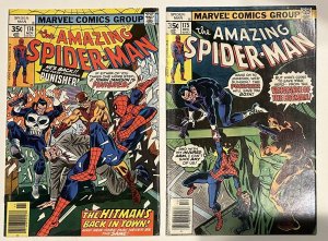 (1977) THE AMAZING SPIDER-MAN #174-175 SET! PUNISHER APPEARS!