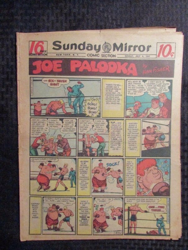 1947 July 6 Sunday Mirror Comic Section VG 4.0 Superman / Joe Palooka 16pgs