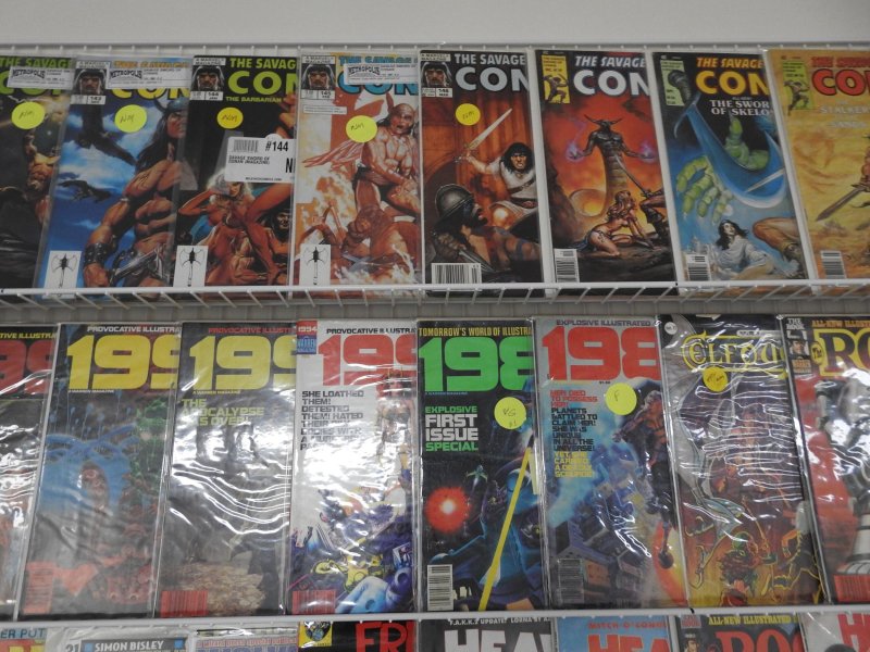 Huge Lot Various Mags W/ Conan, Eerie, Epic, Elfquest+ Avg Fine+ Condition!