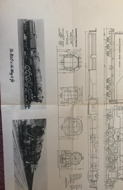 Baltimore&Ohio RR Mikado/Santa Fe type locomotive  schematics 1940-1950