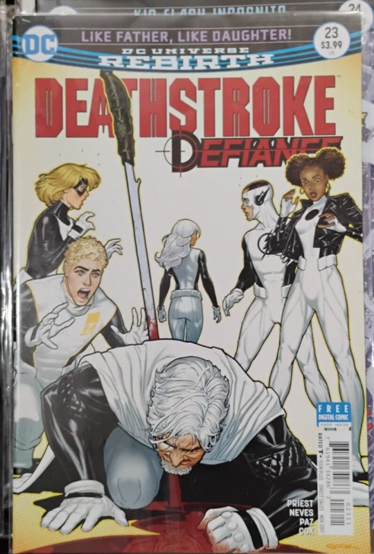 DEATHSTROKE # 23  2017  DC universe rebirth like father like daughter sook cover