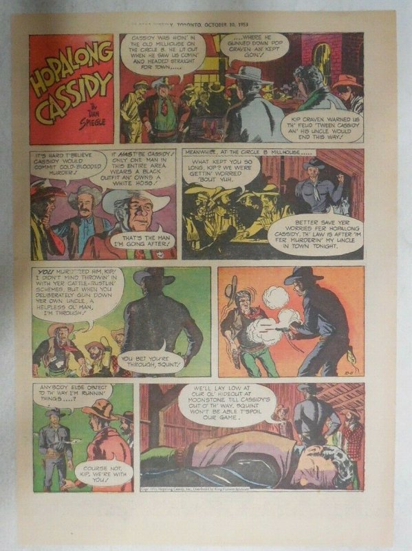 Hopalong Cassidy Sunday Page by Dan Spiegle from 10/11/1953 Size: 11 x 15 inches