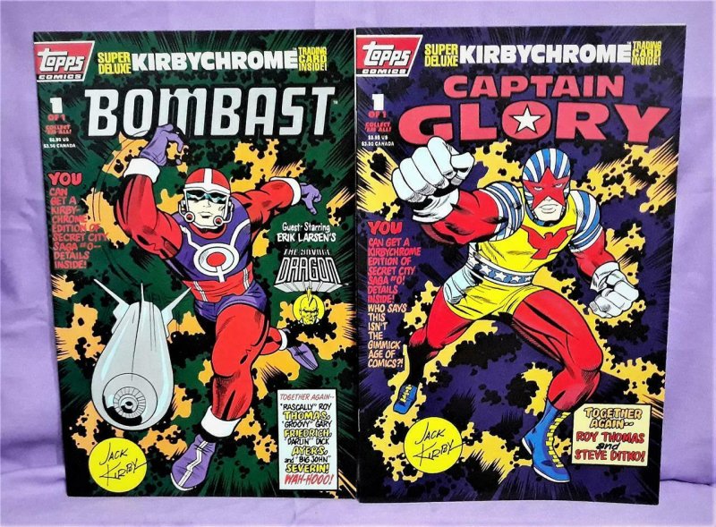 CAPTAIN GLORY #1 & BOMBAST #1 Steve Ditko Jack Kirby 2-Pack (Topps, 1993)! 