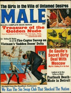 Male Pulp Magazine December 1966- De Gaulle- Swap Clubs VG-