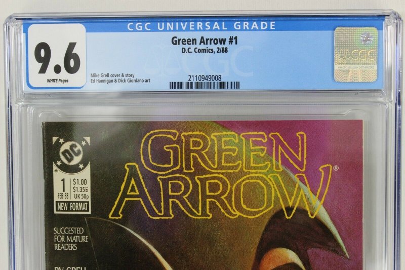 Green Arrow #1 CGC Grade 9.6 Mike Grell DC Comics 1988