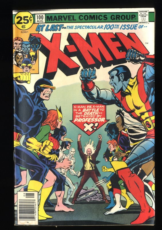 X-Men #100 FN+ 6.5 Old Vs New Team Dave Cockrum Cover and Art!