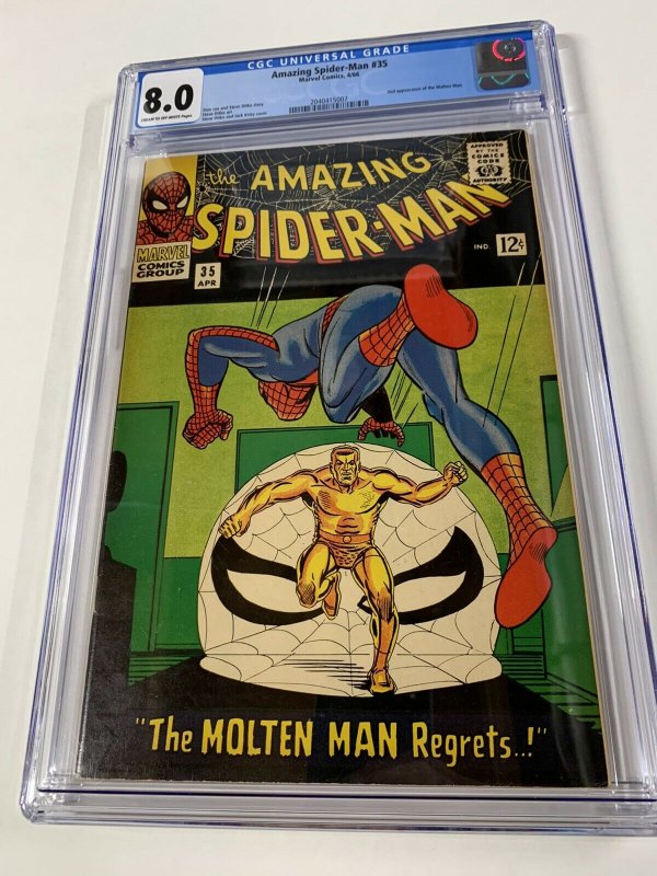 Amazing Spider-man 35 Cgc 8.0 Silver Age Molten Man Marvel