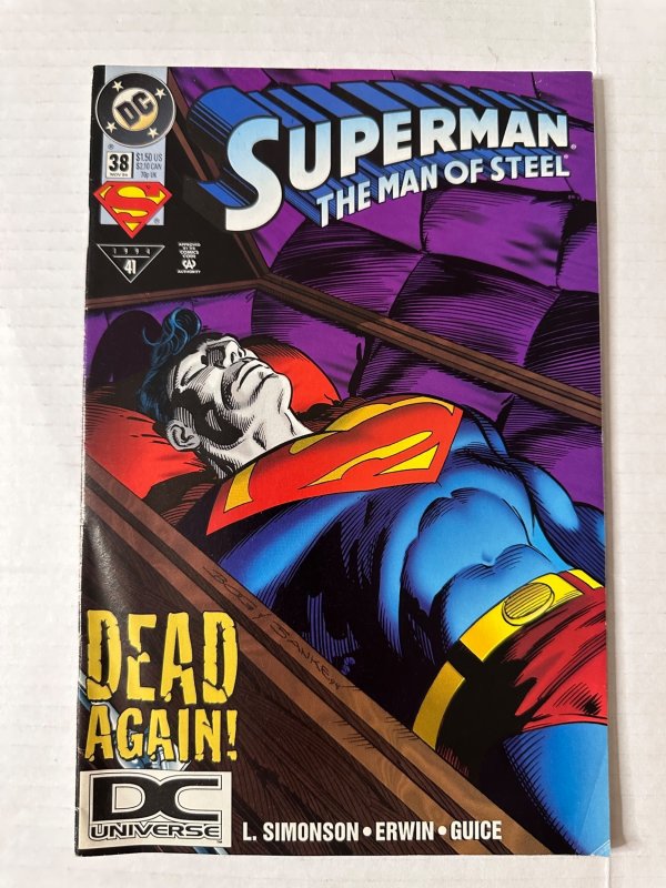 Superman: The Man of Steel #38 Rare DC Logo Cover (1994)