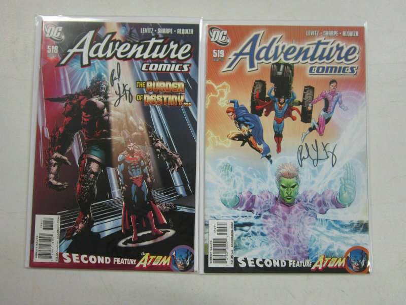 Adventure Comics (2010 2nd Series), SET:#518-519, 8.0/VF, SIGNED B4 : PNL LEVITZ 