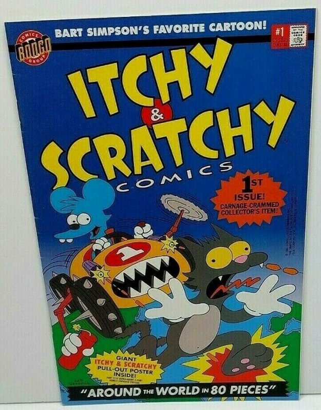 ITCHY & SCRATCHY COMICS #1 POSTER INTACT NEVER READ 1993 