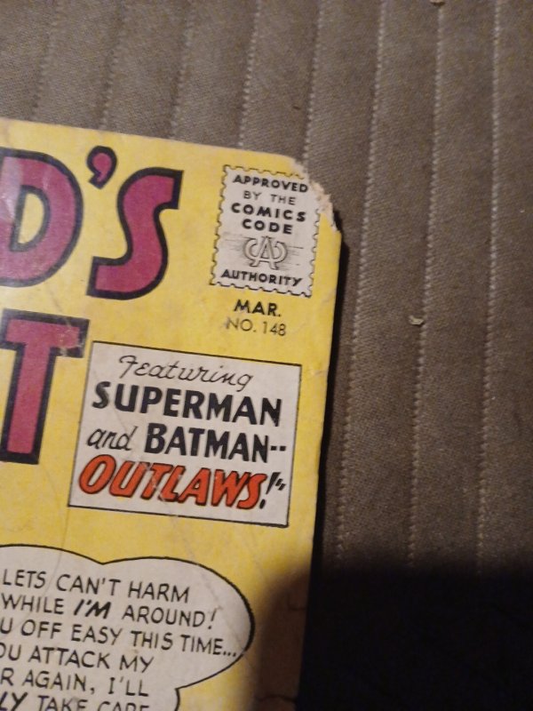 World's Finest Comics #148 Mar 1965, DC Superman Batman Outlaws Silver Age Crime